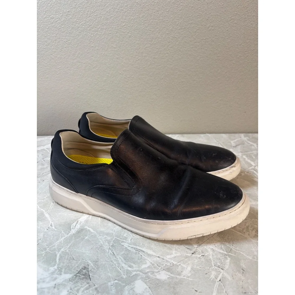 Florsheim Mens Black Leather Comfortech‎ Plain Toe Slip On Loafers 11M